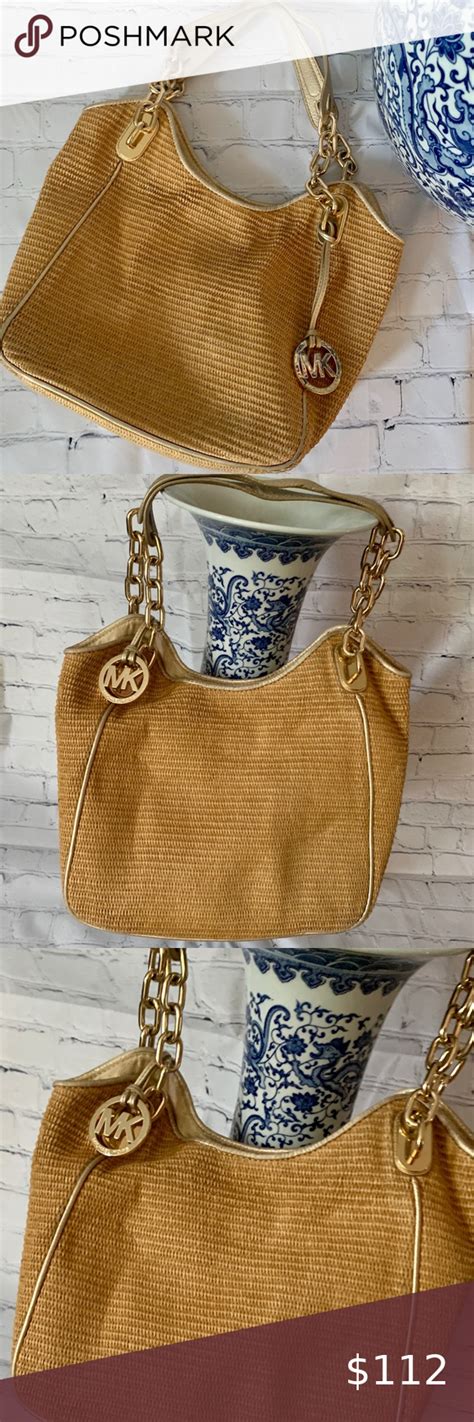 michael kors straw shoulder bag.